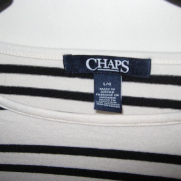 Chaps Off-white and Black Striped Top - Picture 3 of 4